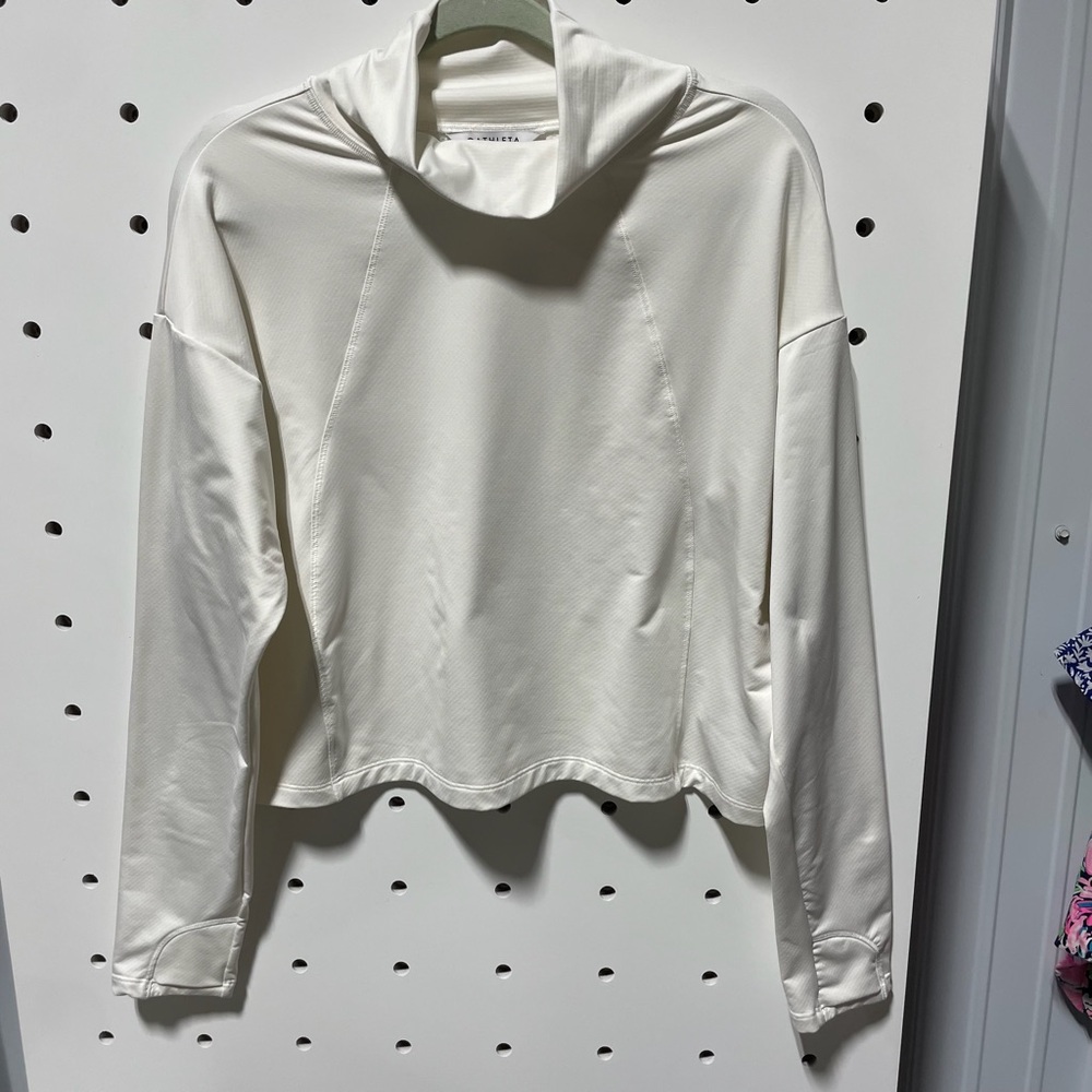 Athleta White Pullover Sweatshirt Size L